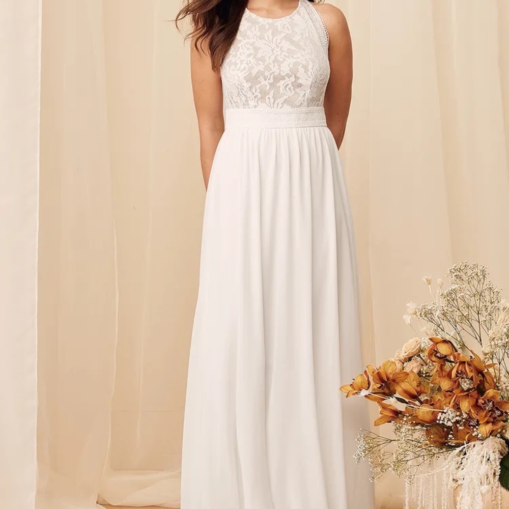 Lulu’s BRAND NEW Forever & Always White Lace Dress